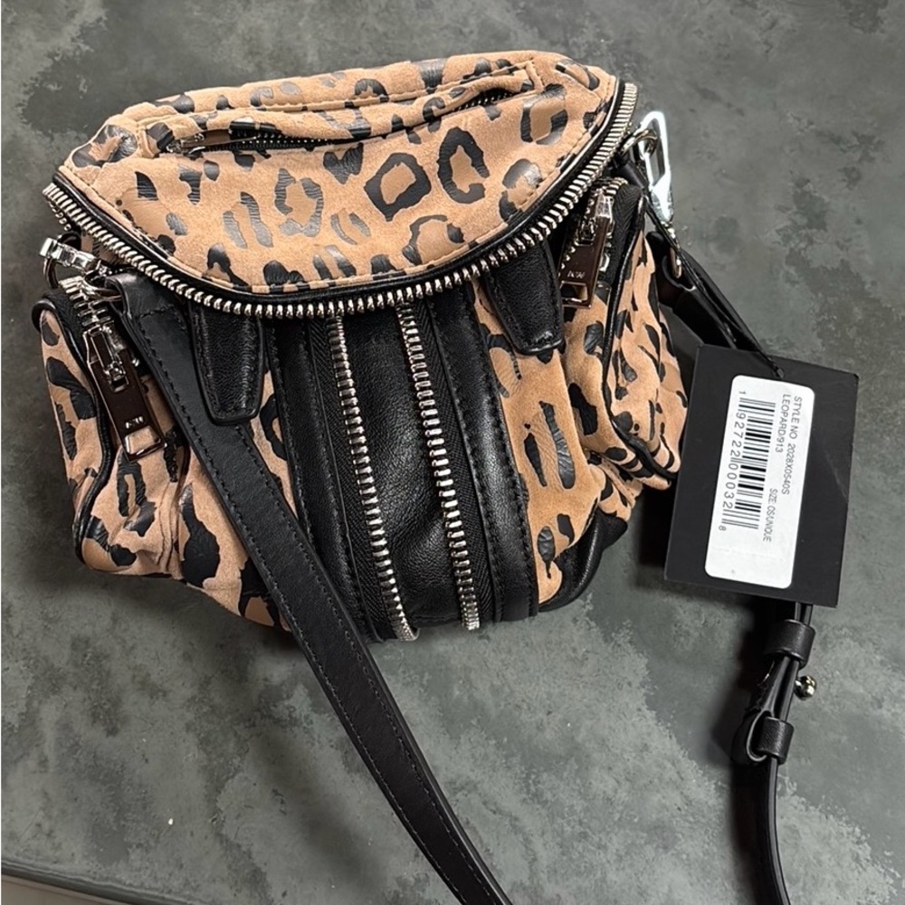 Alexander Wang Leopard Print Crossbody Bag in Tan and Black